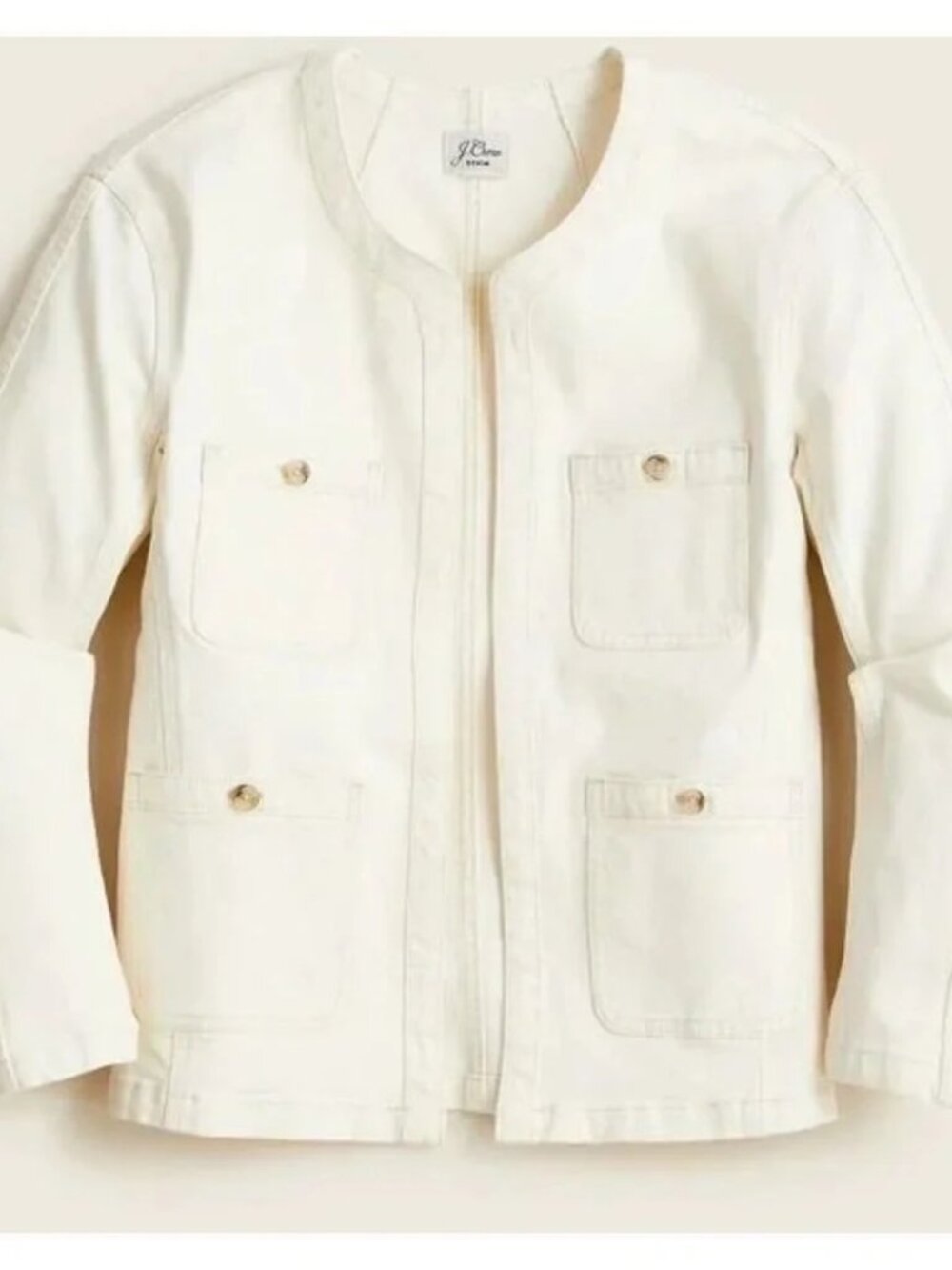 J. Crew Simone Denim Jacket - White size Large